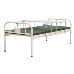 Good Quality Nursing Iron Stainless Steel Head Board Flat Bed Manual Hospital Abs Flat Bed with Toilet for Paralyzed Patients