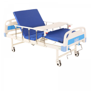 High Quality 2 Function Hospital Bed 2 Cranks Manual Hospital Bed With Mattress For Patient And Elderly