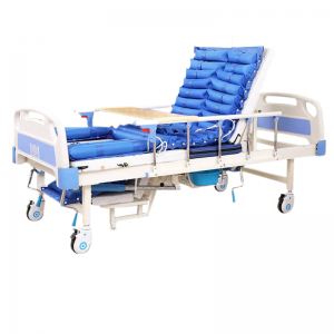 Hospital Equipment Icu Room Multifunction Manual Medical Hospital Home Care Bed With Toilet Middle Curved Nursing Bed